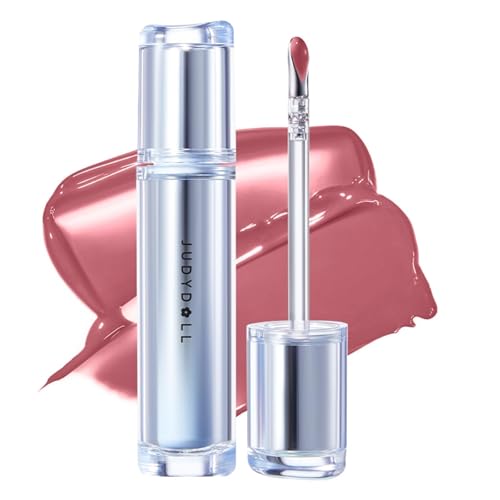 JUDYDOLL Ice Watery Lip Gloss Moisturizing Liquid Lipstick with Hyaluronic Acid & Collagen Long-lasting Mirror Lip Glazes with Iron Applicator(11 Grape Shake 2.4 Grams)