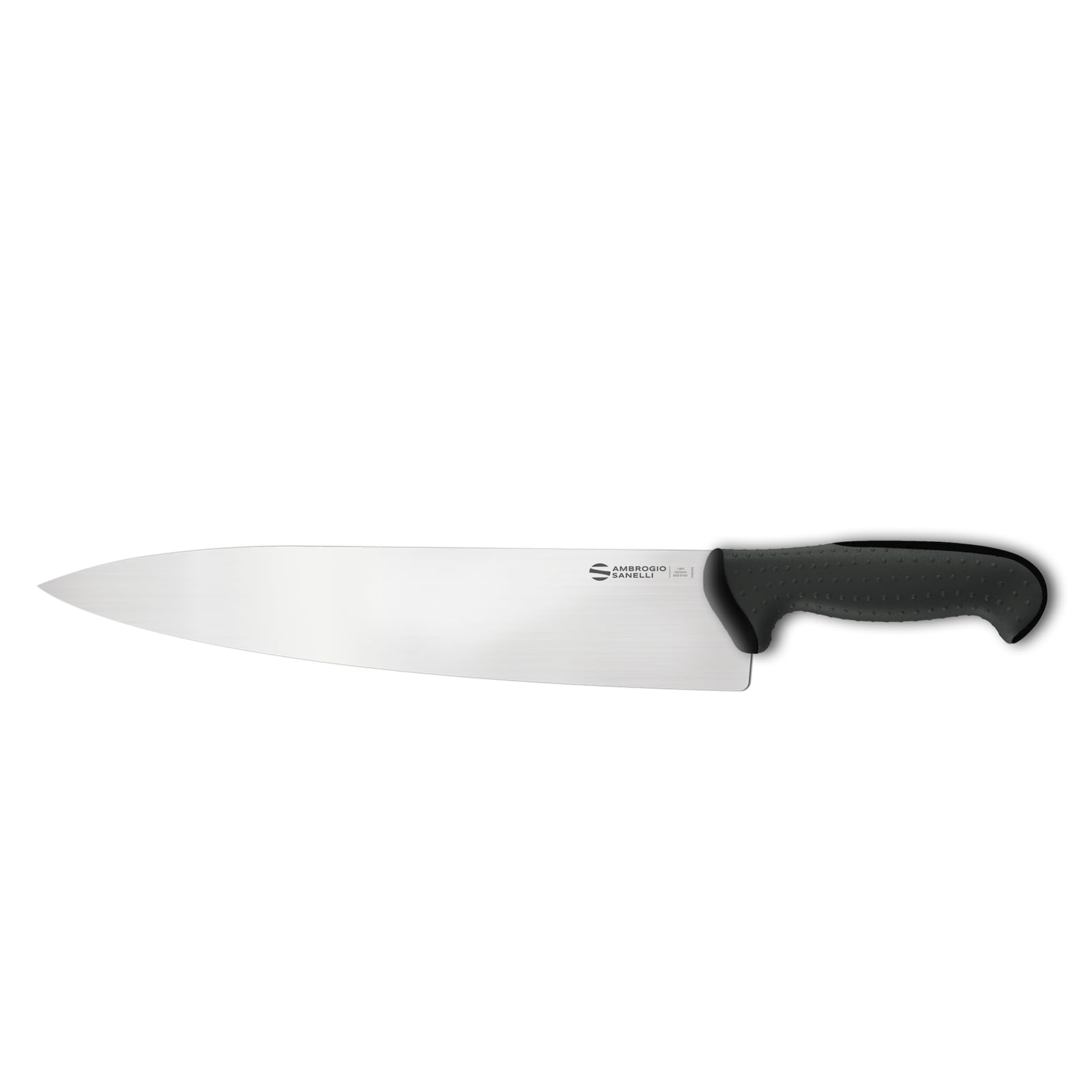 Ambrogio Sanelli, Linea Tecna Trinciante cuoco cm 30 NERO con Lama in Acciaio Inox NitroB e Manico Ergonomico a grip evoluto, Coltello Professionale, Made in Italy