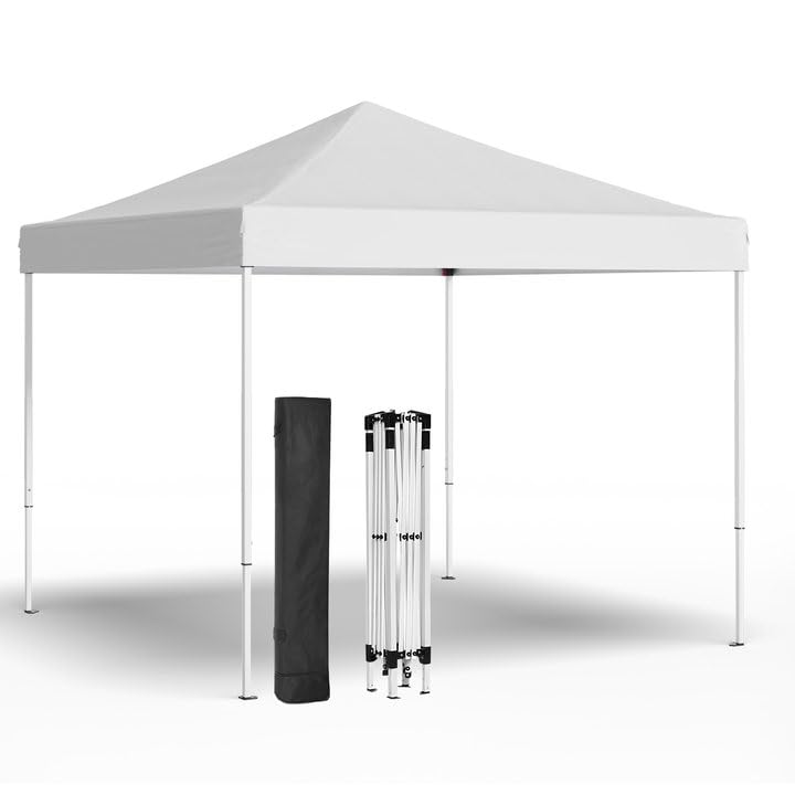10x10ft Pop Up Canopy Tent,Heavy Duty Waterproof Folding Tent for Camping Parties Events Parties,Outdoor Canopy,Portable Sun Shelter,3 Adjustable Height(White)