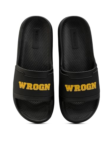 Image of WROGN Men's Anti-slip Sliders | Lightweight EVA Sole | Cushioned Comfort Footbed