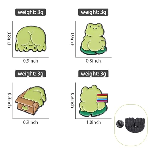 Image of Funny Animal Enamel Pins Set Corgi Frog Goose Cat Themed Badge Pins for Backpack Novelty Lapel Pins for Clothes Cartoon Brooches for Hats Bags Jackets