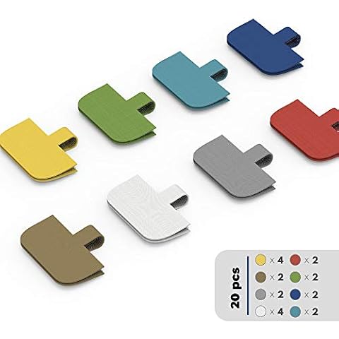 Cable Labels Large Size, XIAOXI Write On Cord Label, Wire Labels, Cable Tags and Wire Tags for Cable Management and Identification - 20 Pcs (Multi-Color) Cover