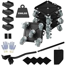 Heavy Duty Furniture Movers with 5 Wheels, 3306 LBS Load Capacity Furniture Dolly, 360 Rotating Furniture Lift Mover Tool Set, Suitable for Sofa, Fridge, Washing Machine Large Furnitures