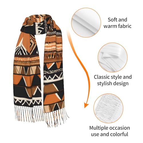 African Mud Cloth Tribal Soft Ladies' Scarves In Winter,Oversized Scarves,Fashionable Long Shawl Scarves 6
