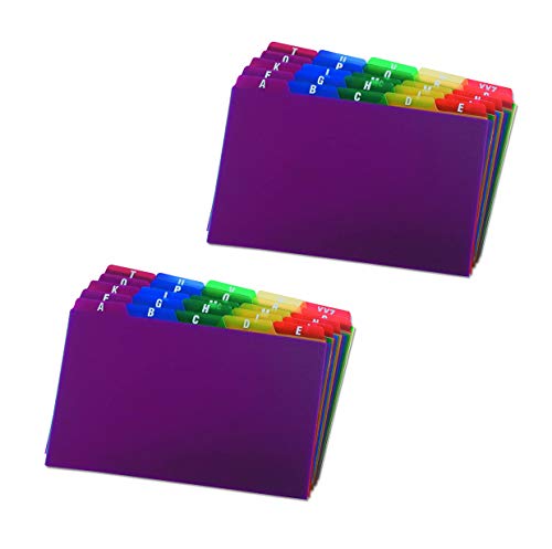Oxford Poly Index Card Guides, Alphabetical, A-Z, Assorted Colors, 8