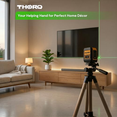 Image of Green Laser Level 2 Cross Line (Horizontal + Vertical) 110 | Self-Leveling Cross Line Laser 30m / 100ft Range | with 5 Adjustable Modes and Magnetic Base for Indoor Construction