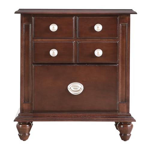 Passion Furniture Summit 5-Drawer Cappuccino Nightstand PF-G5950-N