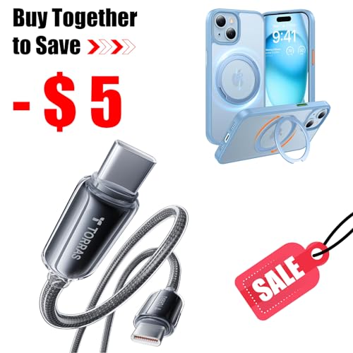 TORRAS iPhone 15 Case with USB C Cable