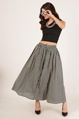 Image of COTLAND Fashions Jaipuri Cotton Printed Flared Palazzo Pants for Women