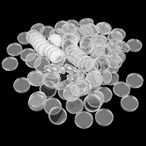 100 cápsulas plásticas transparentes para monedas 24mm miniatura 6