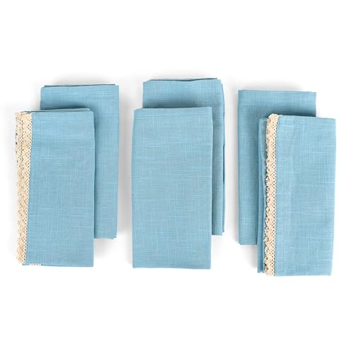 Image of FINGERCRAFT Kitchen Cloth 100% Soft High GSM Cotton Fabric Kitchen Towel, 20 x 30 Inches Perfect Size for Kitchen Uses, Set of 6, Multipurpose Use as Dish Towel, Bar Towel (Powder Blue)