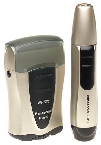 Panasonic ES3830NC Grooming Travel Pack with Single Foil Wet/Dry Shaver and Wet/Dry Nose/Ear Trimmer