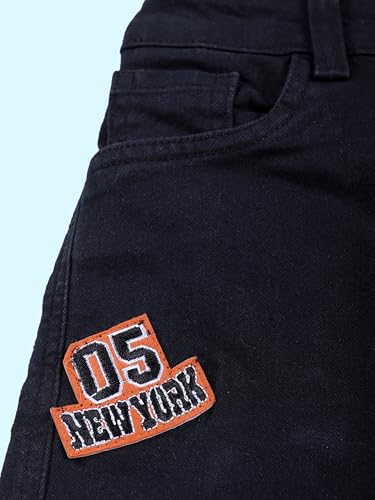 Image of KiddoPanti Boys Regular Fit Denim Pant | Stretch Poly Cotton Denim | Regular Fit Full Length Pant | Back Elasticated & Button with Zip Open Fly