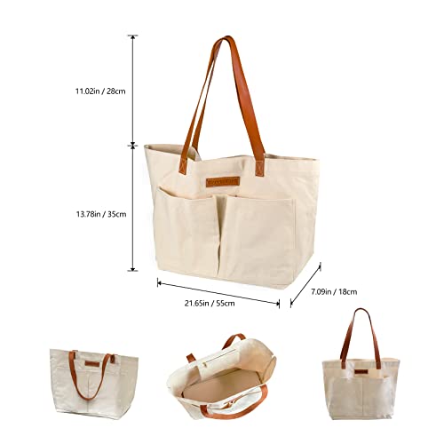 Image of Garden Tool Bag, Canvas Garden Tote With Pockets for Gardening