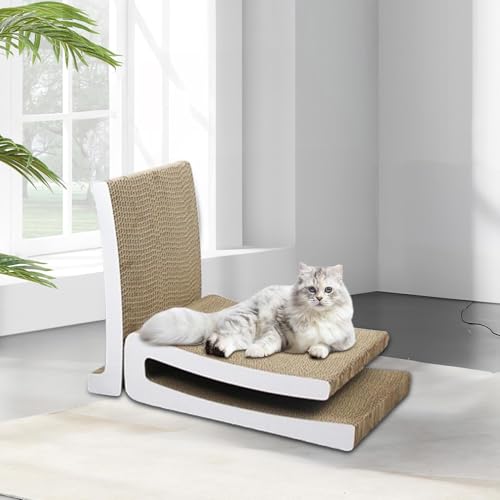 Jouet interactif et planche à gratter pour chat avec tapis de protection escalier - 4