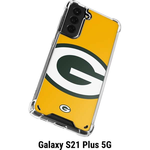 Skinit Clear Phone Case Compatible with Galaxy S21 Plus 5G - Officially Licensed NFL Green Bay Packers Large Logo Design