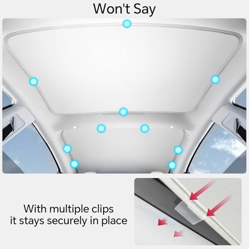 Image of Roof Glass Sunshade for Tesla Model 3 Highland Top Sunshade Heat Insulation Glass Roof Sun Shade UV Pretection Interior Accessories (White)