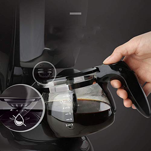 5-Tassen-Kaffeemaschine, Kaffeemaschine Home Drip Automatische kleine Kaffeemaschine (Schwarz) – Bild 4