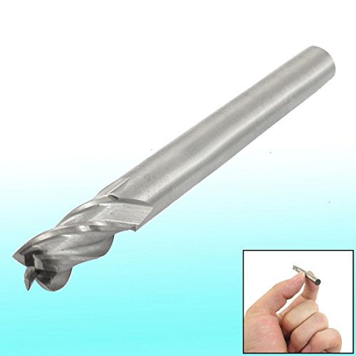 Image of uxcell 6mmx6mmx13mmx57mm Machining Cutting Tool Helical Groove 4 Flute Straight Shank Milling Cutter End Mill