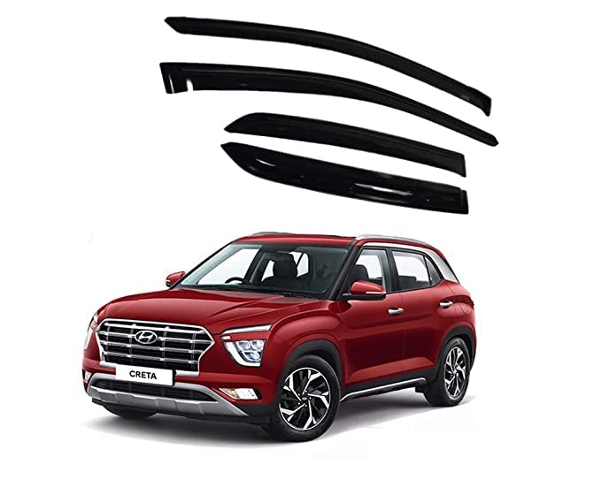 Image of Premium Non-Breakable Car Window Door Visor /Rain Guard /Wind Deflector Compatible for (Hyundai Creta- 2020 Model)