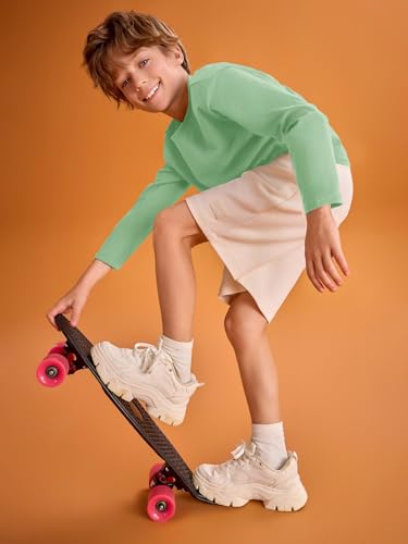 Image of Haloumoning Kids Boys Long Sleeve Crewneck T-Shirts Tee Tops 5-14 Years