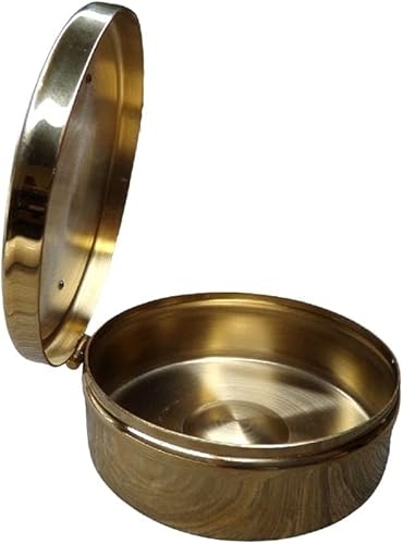 Miniatura 6 de Christian Brands Brass Angus Dei Hospital Comunión Pyx, artículos religiosos de la iglesia, 3 14 pulgadas, oro