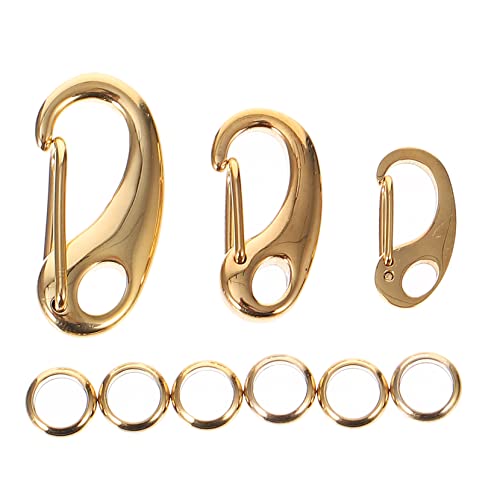 Abaodam 3Pcs Stainless Steel Pet Tag Clip Quick Clip Hooks with Rings for Dog Cat Id Tags Durable Easy to Use for Standard Thickness Tags