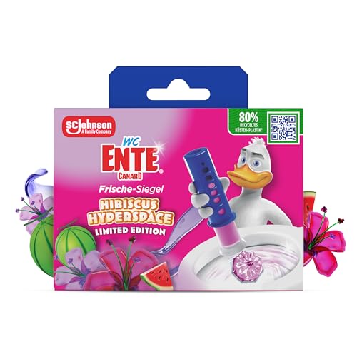 WC-Ente Frische-Siegel Starter-Set (inkl. 1 Nachfüller) körbchenloser WC Spüler Hibiscus Hyperspace Duft 36 ml