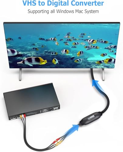 Image of MICROWARE USB Video Capture VHS to Digital Converter USB 2.0 Video Audio Capture Card for TV DVD VHS Support Windows Mac System