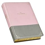 KJV Holy Bible, Super Giant Print Faux Leather Red Letter Edition - Ribbon Marker, King James Version, Pink/Gray (KJV Super Giant Print Editions)