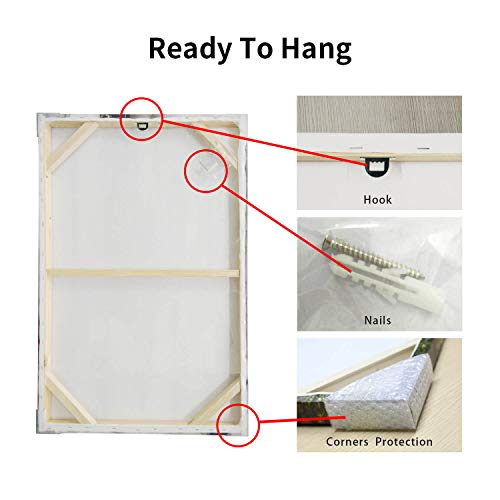 Gray Wolf Canvas Wall Art: Rustic Wooden Textured Background Wild Animal Artwork Wildlife Painting Picture Print For Living Room (24” X 36” X 1 Panel) #TOP6