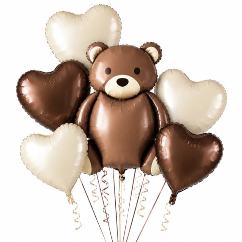 Image of Teddy Bear Theme Foil Balloons For Birthday, Baby Shower, Anniversary & Party Decoration | Set of 6 Pcs