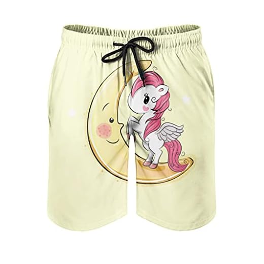 Eslifey Herren Strand-Shorts, niedliches Einhorn, Tanz, Party, Dabbing, Einhorn, Badehose, elastischer Badeanzug, Boardshorts für Herren, L Gr. XL, multi 8 Youturnnow Einhorn Mond Herren Badehose Badeshorts Kurz Schnelltrockend Beachshorts Boardshorts Strandhose Sporthose Swimming Trunks White XXL