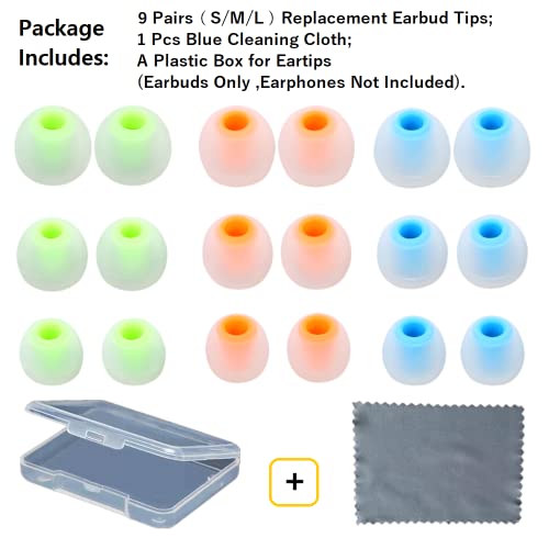 Image of Earbud Tips Earbud Replacement Pieces Silicone Soft and Comfortable Compatible with Senso, Tozo, Sony & Other Inner Hole 3.8mm -5.1mm Earbud in-Ear Headphones 9 Pairs S /M /L