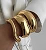 Chunky Gold Bangle Bracelets for Women, 14k Gold Plated Dainty Cuff Stackable Bangles Set, Trendy Bracelet Stack Fashion Jewelry Gifts #1
