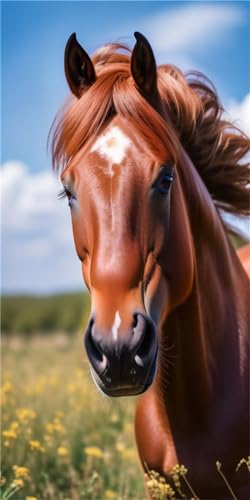 Point de croix cristal anti-stress grand format fleur et cheval