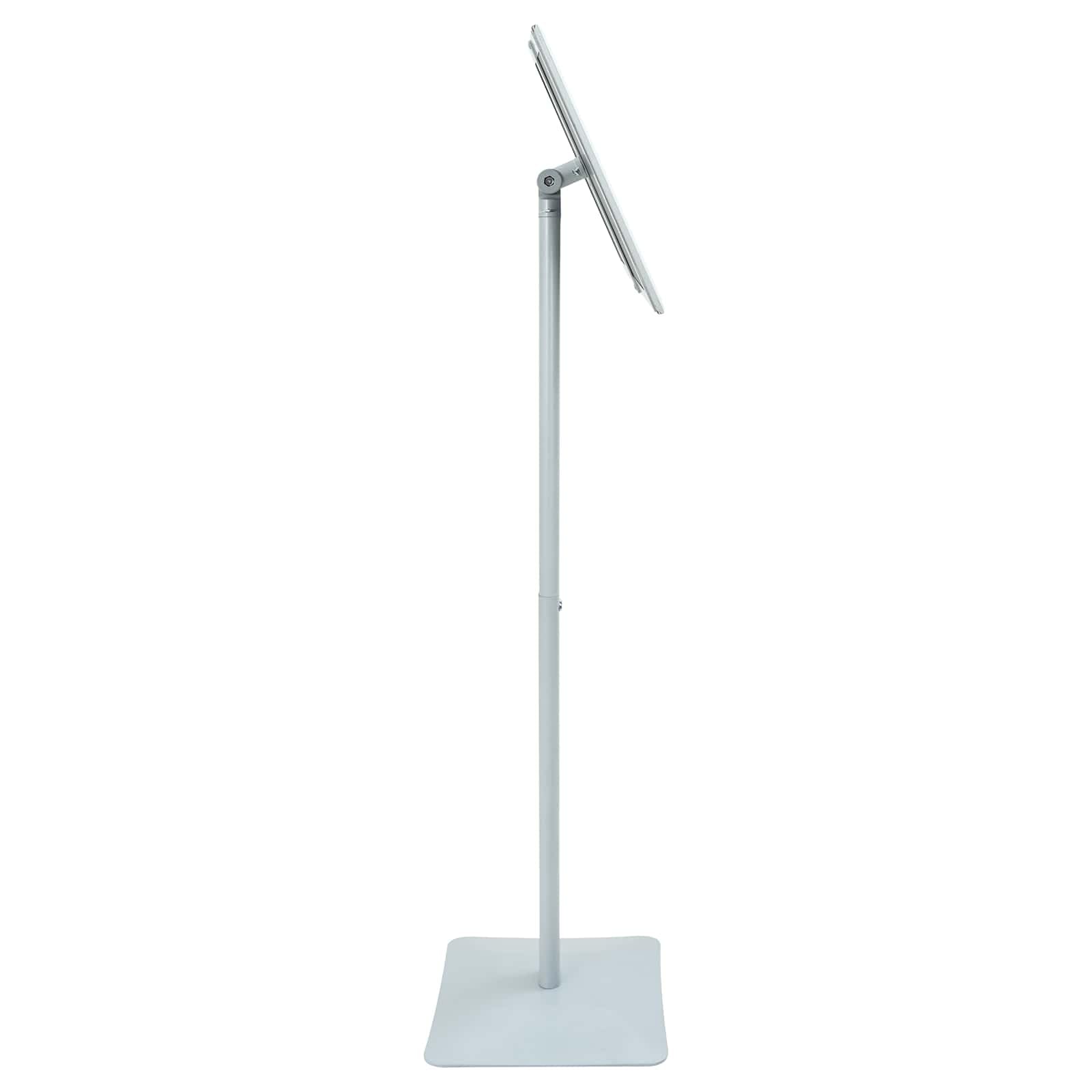 Soporte para carteles de pedestal A3 con soporte de pantalla ajustable y base de hierro fundido para publicidad, soporte giratorio de 360 grados para carteles para recepción y feria
