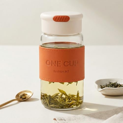 Image of 300ML Double-Wall Glass Water Bottle | Tea & Water Separation Bottle with Stainless Steel Infuser | Perfect for Loose Tea, Detox Fruit Water, Travel, Camping & Gifting