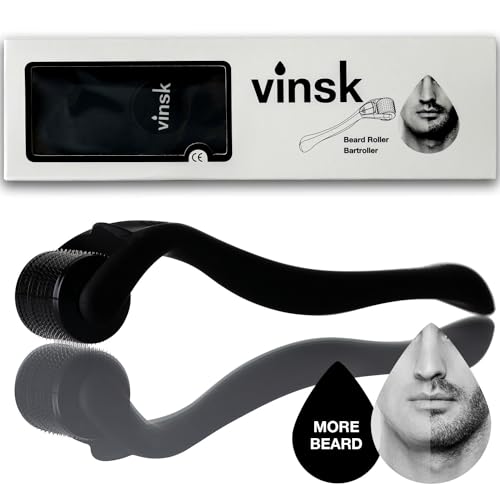 vinsk® Bartroller für kräftigen Bartwuchs | 540 feinsten Mikronadeln...