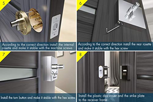 Titanton 1903 - Modern Deadbolt Door Lock Set With Keys And Adjustable Latch In Polished Chrome Finish #TOP5