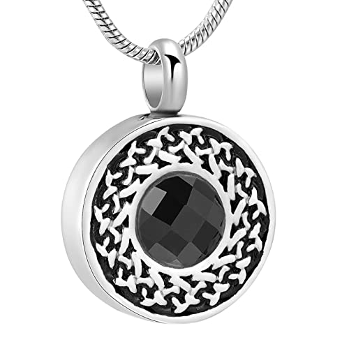 PINOXI Circle Hold Crystal Memorial Urn Hanger om as van geliefden te zetten aandenken crematie ketting voor vrouwen