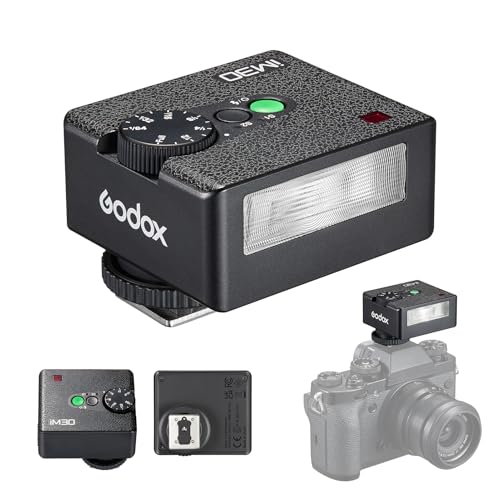 Godox iM30 Mini On-Camera Flash GN15 Speedlite 3.6s Recycle Time with Single-contact Hot Shoe Replacement for Canon Nikon Sony