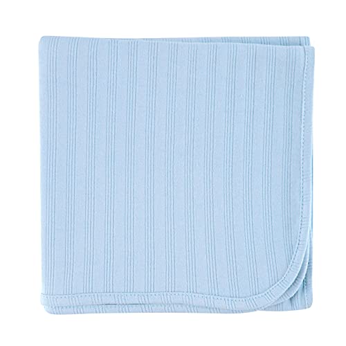 Image of Touched by Nature Unisex Baby Organic Cotton Swaddle, Receiving and Multi-purpose Blanket, Blue, One Size