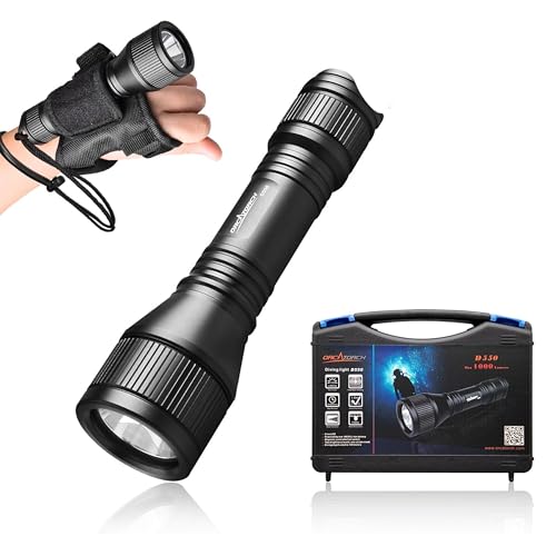 ORCATORCH D550 Dive Light 1000 Lumens Scuba Diving Flashlight 3 Modes IP68 Waterproof Underwater...
