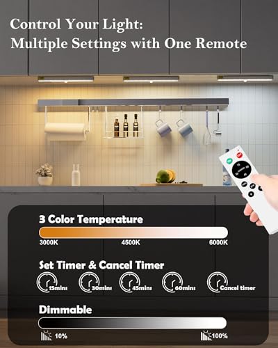 SZOKLED-20LED-Under-Cabinet-Lighting-Remote-Control-Wireless-Under-Cabinet-Lights-Rechargeable-Under-Counter-Lights-for-Kitchen-Hallway-Display-Multiple-Colors-4-Pack