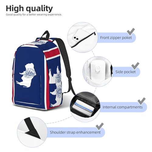Sac à dos de voyage décontracté avec drapeau du Wyoming