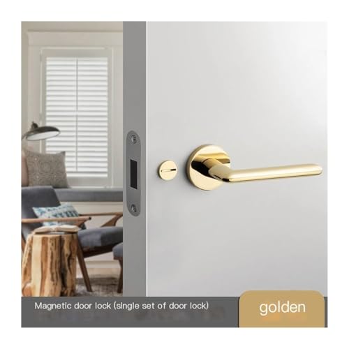 Serrure de porte de chambre a coucher minimaliste chic gold