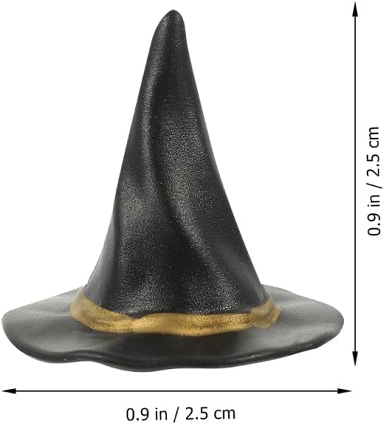 DOITOOL Mini Witch Hats, 24 Pcs Miniatures Resin Halloween Craft, Black image 4