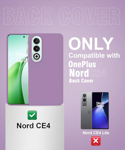 Image of LIRAMARK Liquid Silicone Soft Back Cover Case for OnePlus Nord CE4 5G (Lavender)