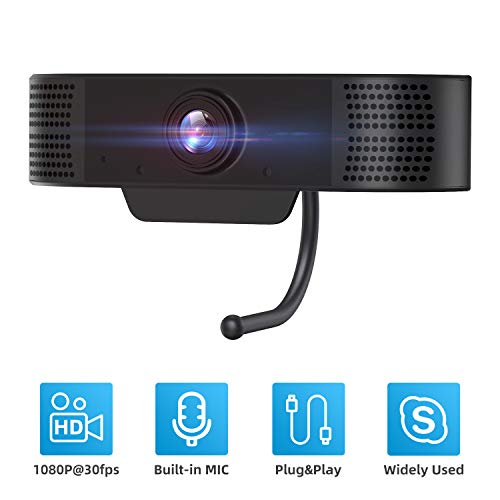 Webcam 1080P with Microphone, Webcam for Desktop PC Laptop Monitor, USB Web Camera